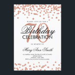 Roos Gold 70th Birthday Party Glitter Confetti Kaart<br><div class="desc">Elegant 70e verjaardag Faux Glitter Confetti Roos Gold-uitnodiging sjabloon. Geweldig voor 70ste verjaardagsfeestjes en nog veel meer!</div>