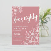 Roos Gold 80ste verjaardagsfeestje Kaart (Staand voorkant)