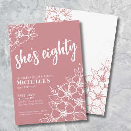 Roos Gold 80ste verjaardagsfeestje Kaart