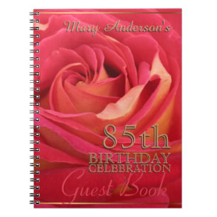 Roos Gold 85th Birthday Celebration Guest Book Notitieboek