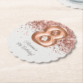 Roos Gold 8e verjaardagsfeestje Kartonnen Onderzetters (Gekanteld)