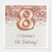 Roos Gold 8e verjaardagsfeestje Servet (Voorkant)