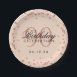 Roos Gold 90th Birthday Glitter Confetti Blush Papieren Bordje<br><div class="desc">Elegant 90th Birthday Roos Gold Faux Glitter Confetti Blush Pink design.</div>