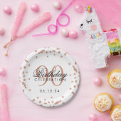 Roos Gold 90th Birthday Glitter Confetti White Papieren Bordje (Feest)