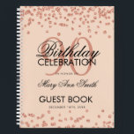 Roos Gold 90th Birthday Guestbook Confetti Blush Notitieboek<br><div class="desc">Een elegante 90th Birthday Party Guest Book-sjabloon met Roos Gold Glitter Confetti op Blush Pink-ontwerp en eenvoudig aan te passen tekst.</div>