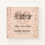 Roos Gold 90th Birthday Guestbook Confetti Blush Notitieboek<br><div class="desc">Een elegante 90th Birthday Party Guest Book-sjabloon met Roos Gold Glitter Confetti op Blush Pink-ontwerp en eenvoudig aan te passen tekst.</div>