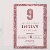 roos Gold 9e verjaardag Kaart (Voorkant / Achterkant)