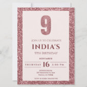 roos Gold 9e verjaardag Kaart (Voorkant)