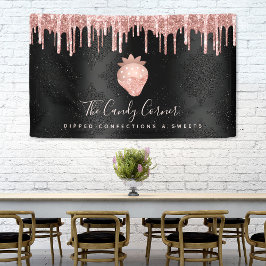 Roos Gold aardbei Glitter Drip Confection Black Spandoek