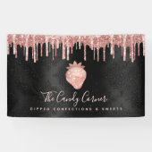 Roos Gold aardbei Glitter Drip Confection Black Spandoek (Horizontaal)