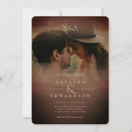  Roos Gold Abstracte overlay foto bruiloft Kaart