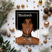 Roos Gold Afro Birthday Party Folie Invitation