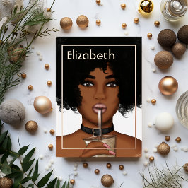 Roos Gold Afro Birthday Party Folie Invitation Folie Uitnodiging