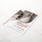 Roos Gold Afstuderen 2 Foto's Folie Uitnodiging (Gedraaid)