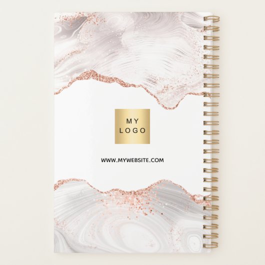 Roos Gold Agaat Monogram logo Business 2025 Planner (Achterkant)