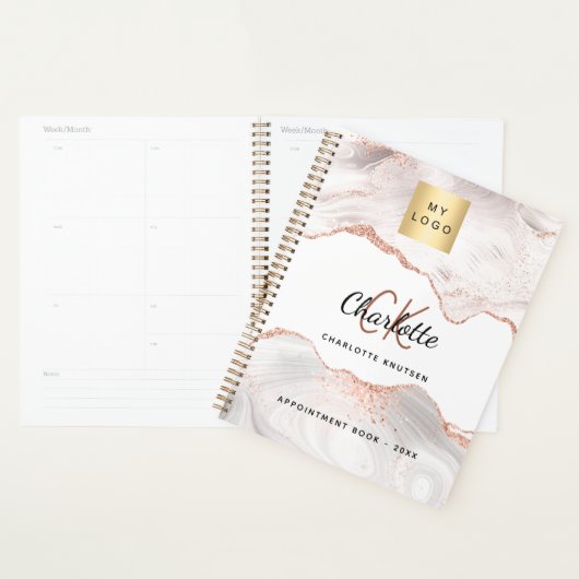 Roos Gold Agaat Monogram logo Business 2026 Planner (Display)