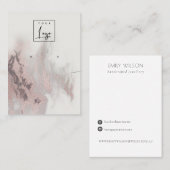 Roos Gold Agate Ketting Verdien Logo beeldscherm Visitekaartje (Voorkant / Achterkant)