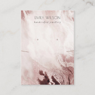 Roos Gold Agate Marble Ketting Earning Display Visitekaartje