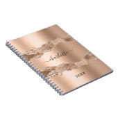 Roos gold agate marmer name script notitieboek (Rechterzijde)