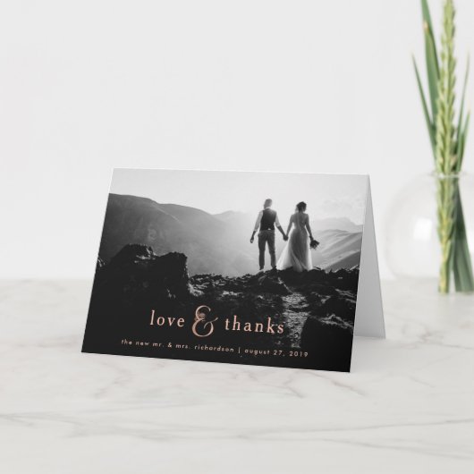 Roos Gold Ampersand | Foto Dank je wel Bedankkaart (Voorkant)