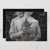 Roos Gold Ampersand | Vier Foto's opslaan op datum Kaart (Voorkant / Achterkant)