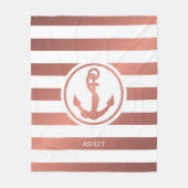Roos Gold Anchor Fleece Deken (Voorkant)