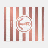 Roos Gold Anchor Fleece Deken (Voorkant (Horizontaal))