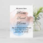 Roos Gold and Blue Splash Moving Aankondiging (Staand voorkant)