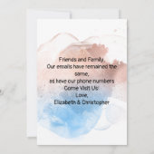 Roos Gold and Blue Splash Moving Aankondiging (Achterkant)