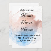 Roos Gold and Blue Splash Moving Aankondiging (Voorkant / Achterkant)