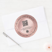 Roos Gold Animal Print Dank u QR-code Ronde Sticker (Envelop)