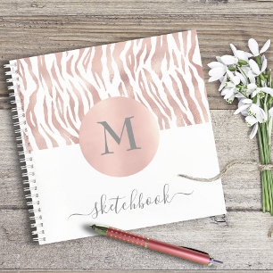 Roos Gold Animal Print Glam Monogram Sketchbook Notitieboek