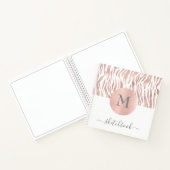 Roos Gold Animal Print Glam Monogram Sketchbook Notitieboek (Binnen)