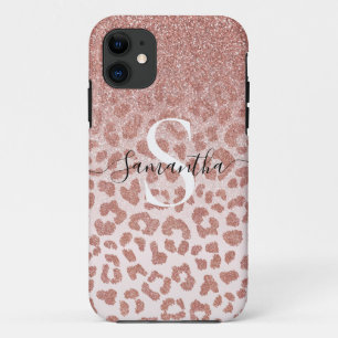 Roos Gold Animal Print Glittery Gradient Case-Mate iPhone Case