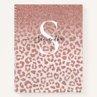 Roos Gold Animal Print Glittery Gradient Notitiebo Notitieboek