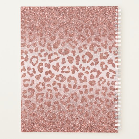 Roos Gold Animal Print Glittery Gradient Planner (Achterkant)