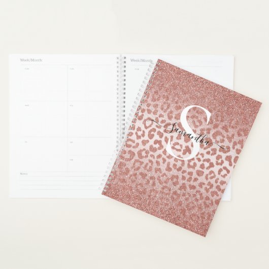 Roos Gold Animal Print Glittery Gradient Planner (Display)