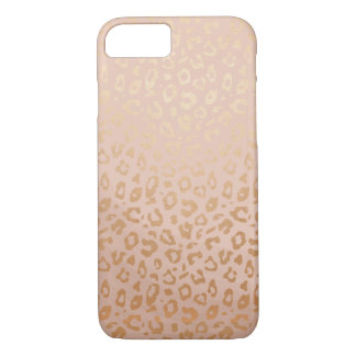 Roos Gold Animal Print Pattern iPhone 7 Hoesje