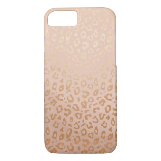 Roos Gold Animal Print Pattern iPhone 7 Hoesje (Achterkant)