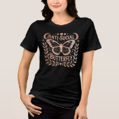 Roos Gold Anti-Social Butterfly Celestial Graphic Tri-Blend Shirt (Voorkant)