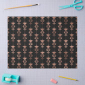 Roos Gold Art Deco Flowers op zwarte ontkoppeling Tissuepapier (Craft)