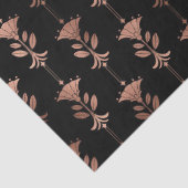 Roos Gold Art Deco Flowers op zwarte ontkoppeling Tissuepapier (Detail)