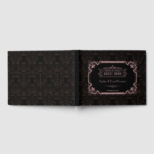  Roos Gold Art Deco Great Gatsby Wedding Gastenboek (Volledig)