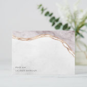 Roos Gold Art Deco Modern Visitekaartje Bedankkaart (Staand voorkant)