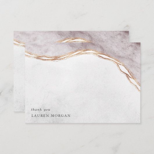 Roos Gold Art Deco Modern Visitekaartje Bedankkaart (Voorkant / Achterkant)