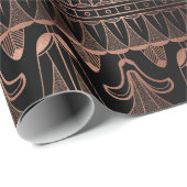 Roos Gold Art Deco over zwart Cadeaupapier (Rol Hoek)