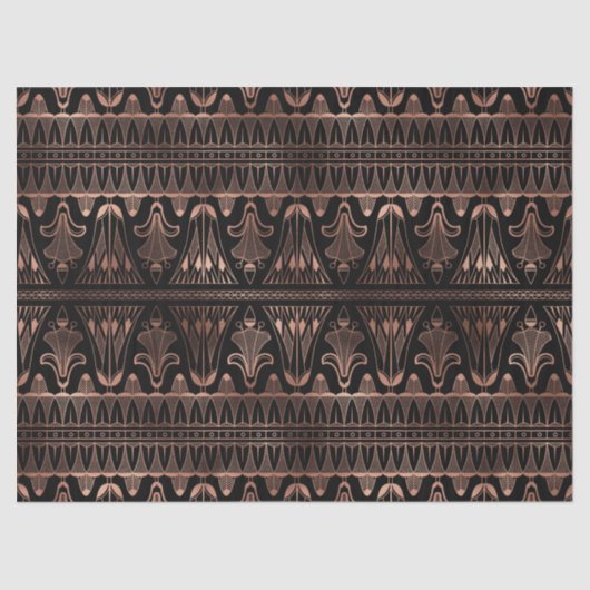 Roos Gold Art Deco over zwarte ontkoppeling Tissuepapier (Voorkant)