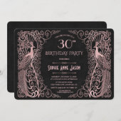 Roos Gold Art Peacocks 30e verjaardag Kaart (Voorkant / Achterkant)