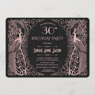 Roos Gold Art Peacocks 30e verjaardag Kaart