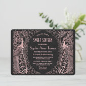 Roos Gold Art Peacocks 30e verjaardag Kaart (Staand voorkant)